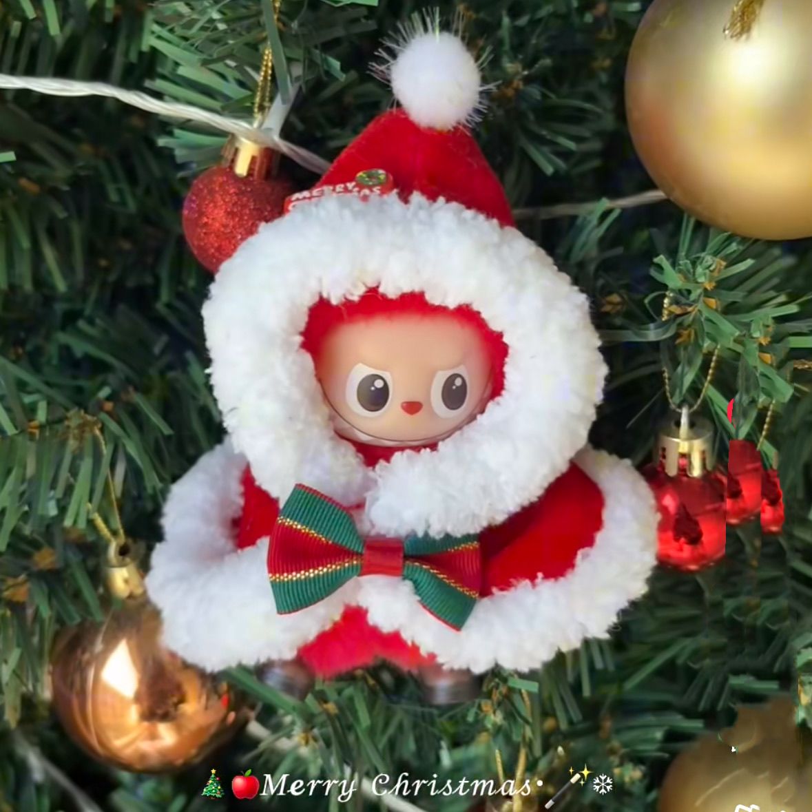 圣诞披风拉bubu4.0娃衣迷你啦布布心底密码圣诞节日装饰衣服10cm