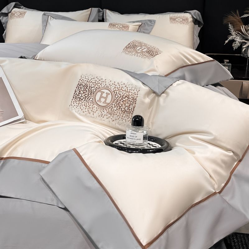 长绒棉高级100全棉纯棉轻奢刺绣四件套床笠被套酒店床单床上用品