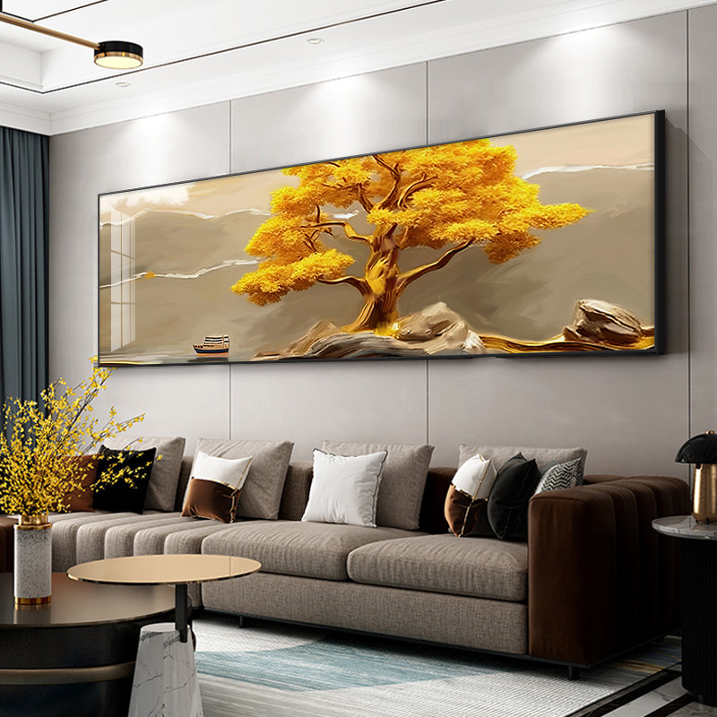 大芬油画村发财树客厅装饰画现代简约大气沙发背景墙挂画壁画新款