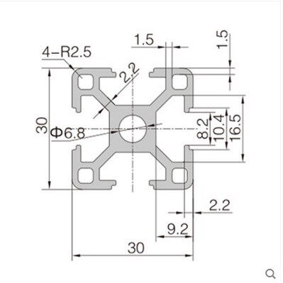 铝型材3030欧标工业铝型材厚度2mm30型支架鱼缸光伏支架铝材