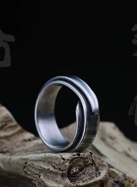 Retro Overlapping Bridges Ring For Men Silver Color Punk Got
