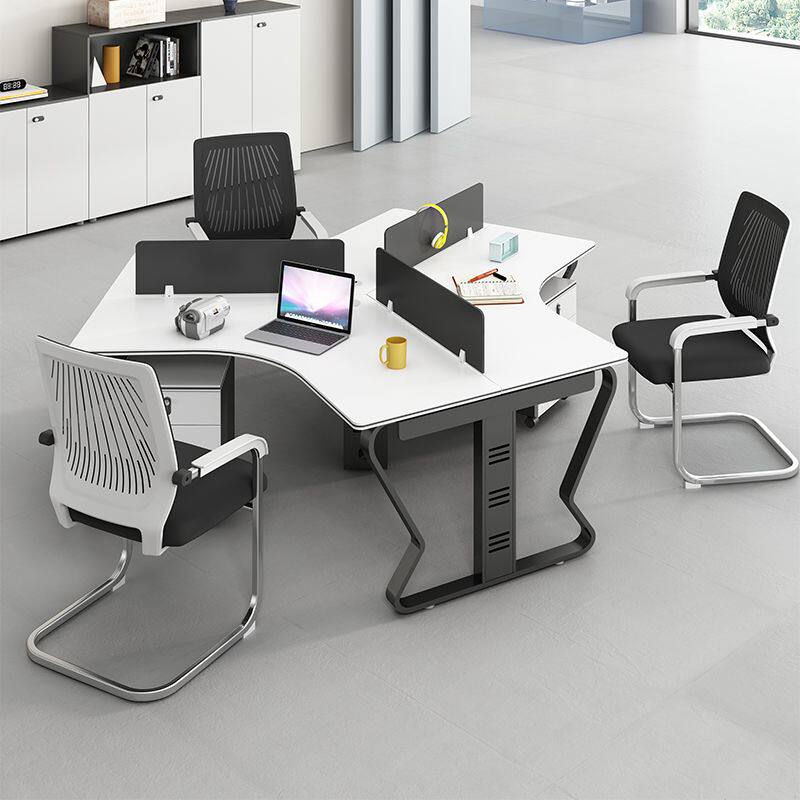 硕然办公桌椅组合3/6人位简约现代员工屏风简易职员桌双人卡位桌