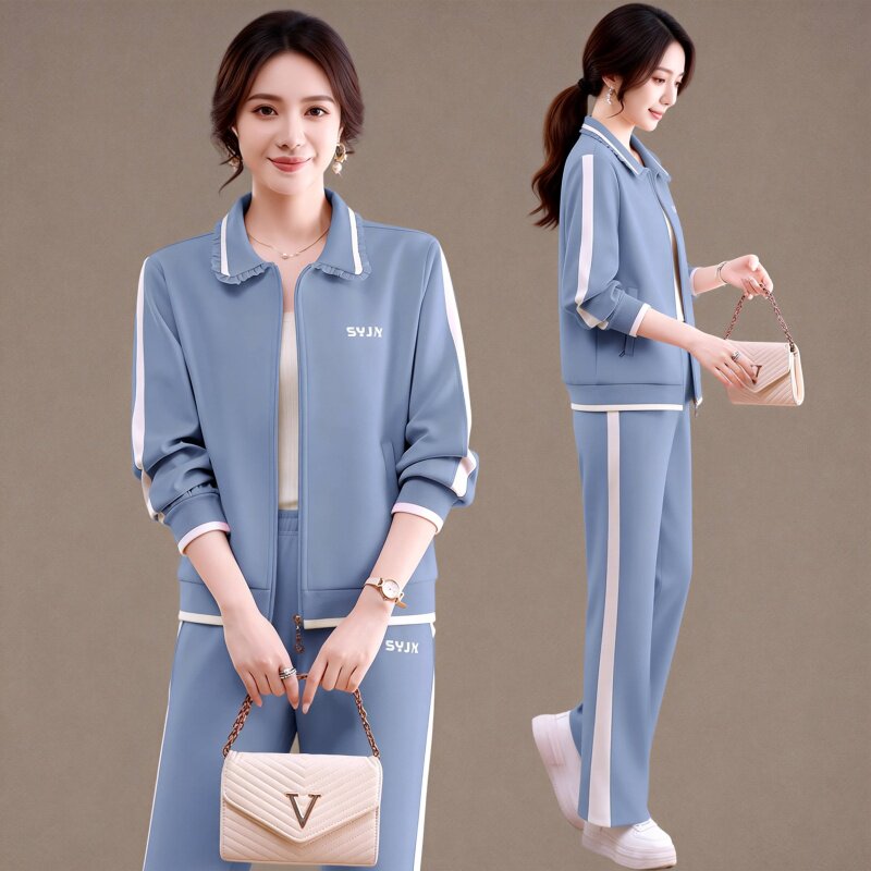 2026春季新款运动套装女两件套休闲气质高级感中年妈妈装