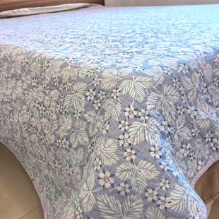 出口外贸尾货小清新双面纯棉夹棉花绗缝床盖双面用高温水洗柔软