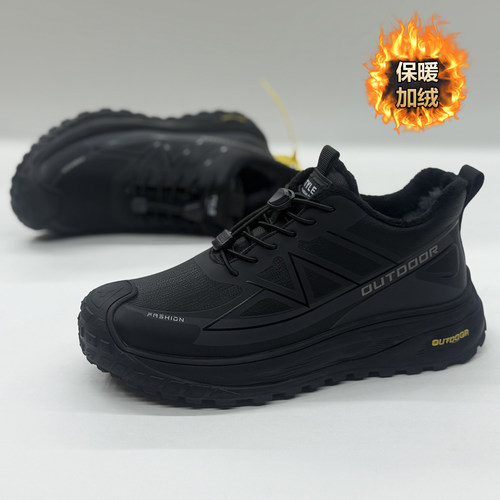 冬季羊毛保暖运动休闲真皮男棉鞋