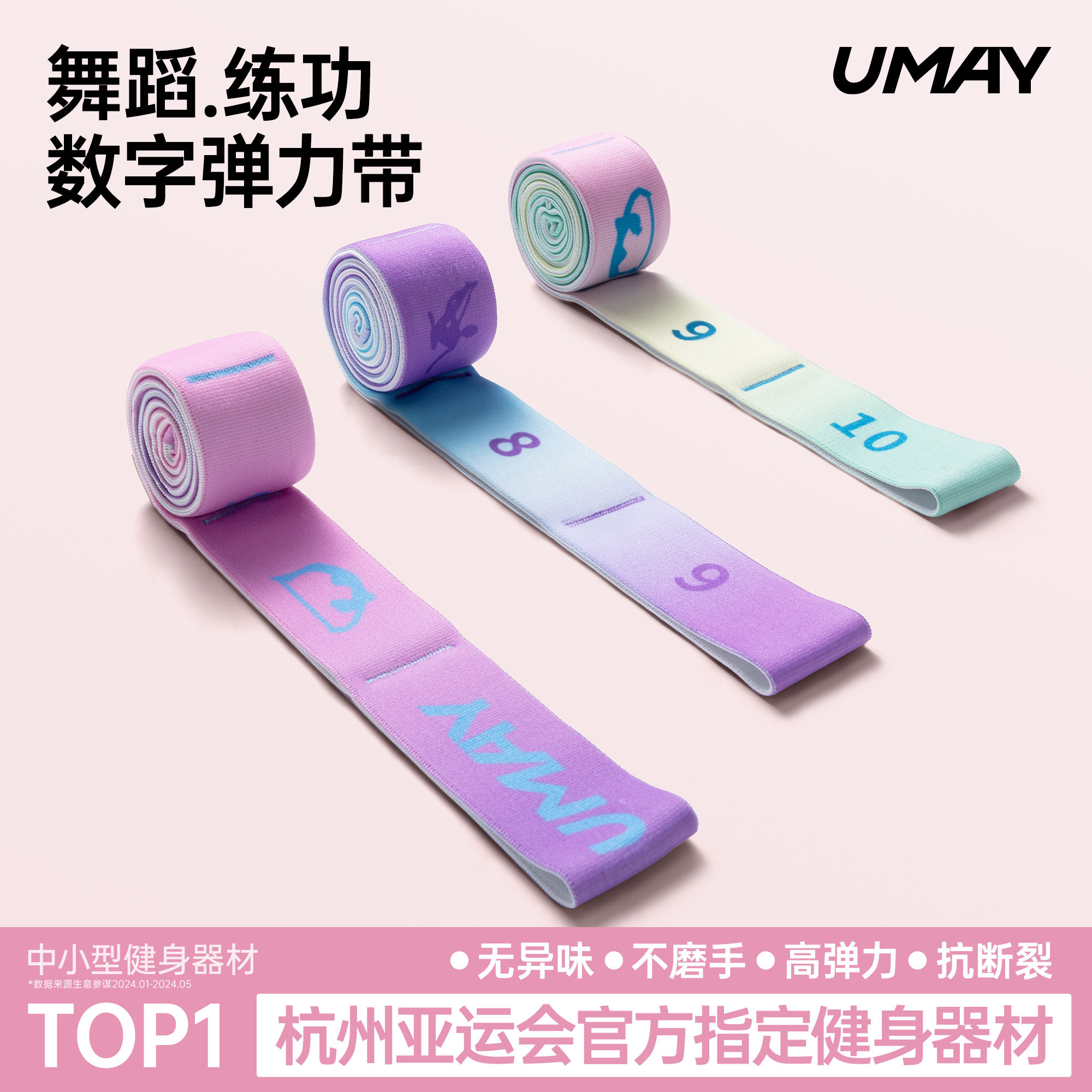 佑美分段儿童舞蹈数字弹力带拉伸带阻力带拉力带练功瑜伽芭蕾专用