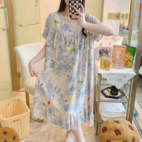 棉绸夏季甜美防凸点睡裙