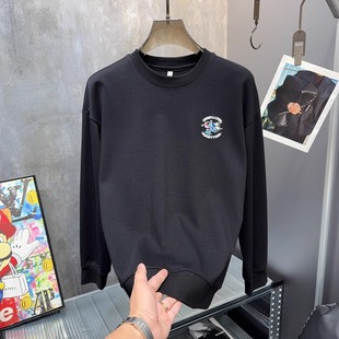 捡漏~秋冬新款欧货轻奢个性印花龙图案男士休闲长袖卫衣T恤打底