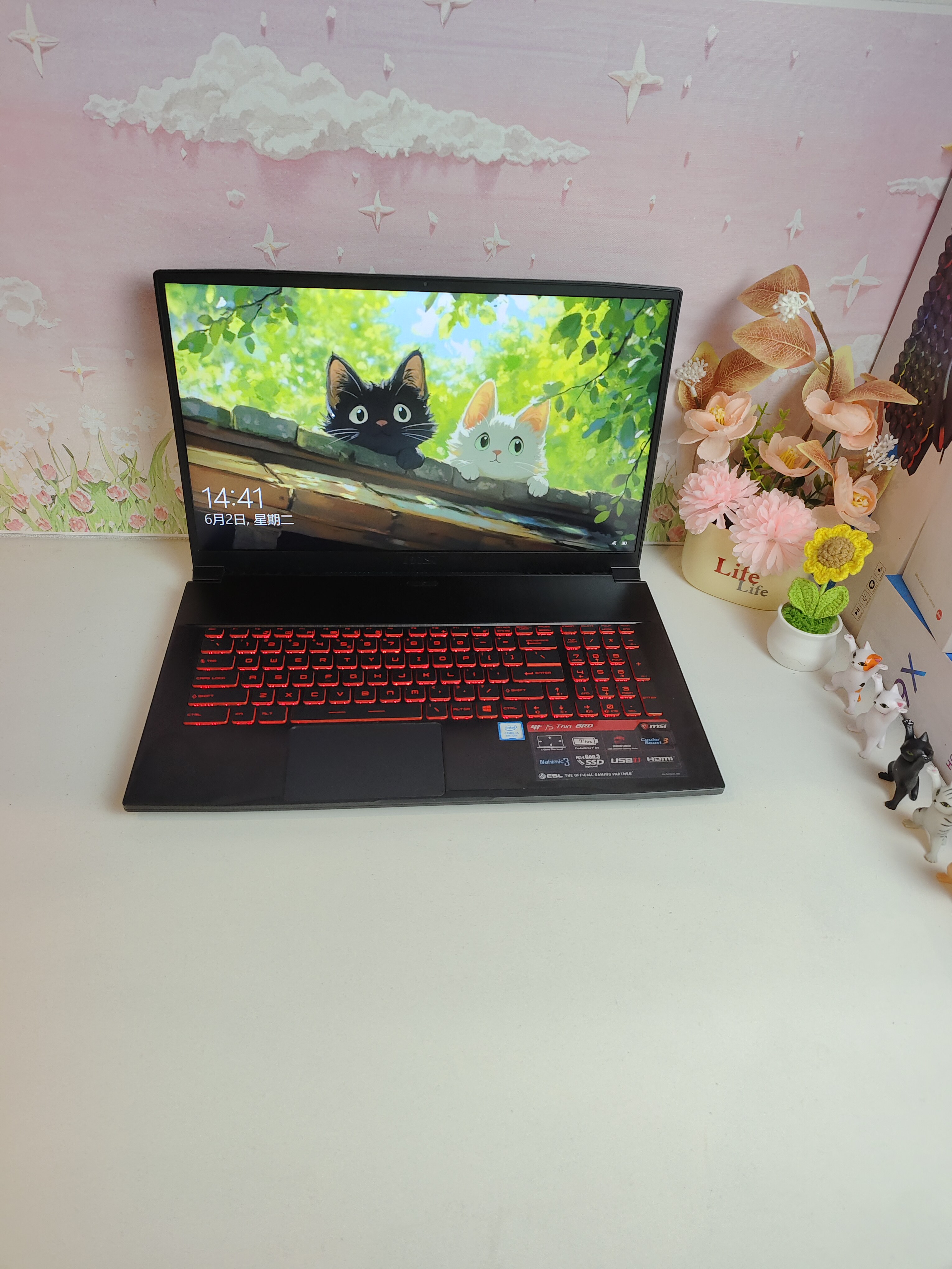 二手微星GF75电竞游戏本i5八代高性能处理器搭配GTX1050Ti 4G独显