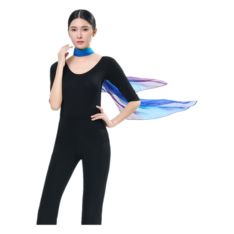 新款舞蹈服优雅形体礼仪训练服女高腰莫代尔阔腿裤大喇叭健身套装