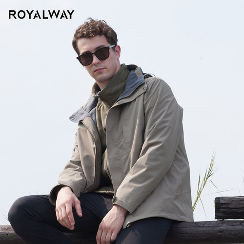 ROYALWAY冲锋衣男三合一抓绒内胆