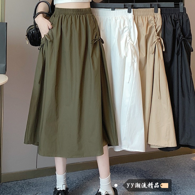 法式碎花半身裙子中长款