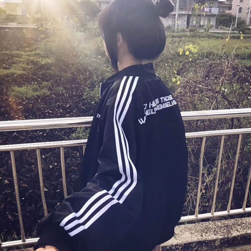 美式复古条纹飞行夹克春秋季薄款新款棒球男女宽松百搭外套ins潮