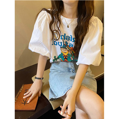 法式白色短袖t恤女夏季