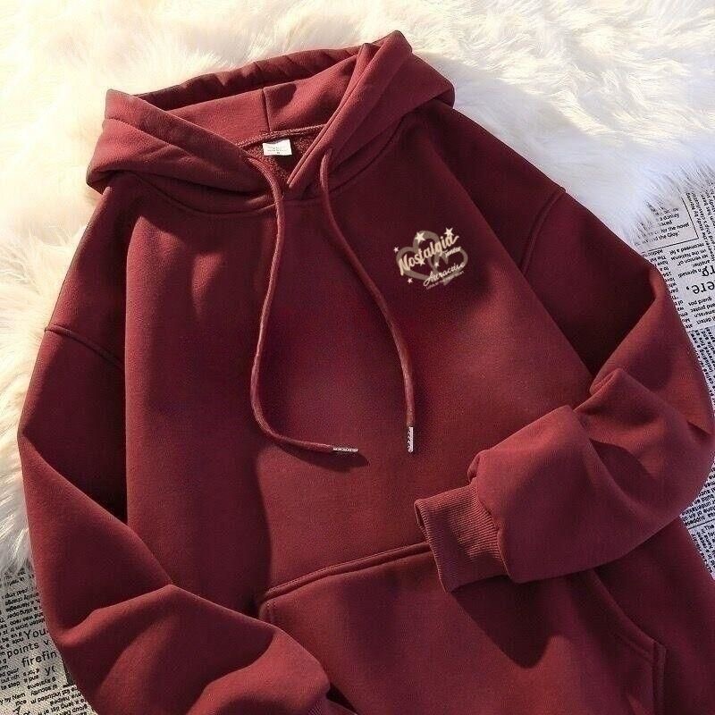 oversize连帽宽松卫衣女秋冬美式复古慵懒风百搭设计感休闲外套潮