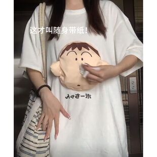 阿呆抽纸衣服搞笑随身带纸的t恤可爱搞怪口袋鼻涕趣味卫衣男女装