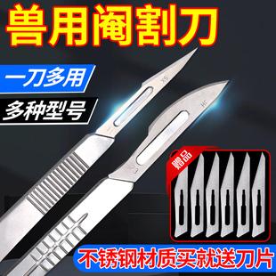 兽用阉猪刀不锈钢敲猪刀手术刀牛羊畜牧阉割工具仔猪笔式煽猪刀片