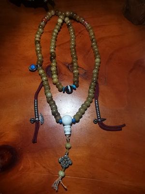 藏传老牦牛骨108佛珠套链Xizang Antique Ox Bone Mala