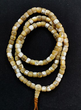 09658 藏c鱼骨骰子f珠老鱼骨珠子108颗文玩古珠古董收藏珠宝配饰