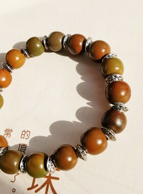 10423藏传老绿松石手串珠宝配饰手链文玩收藏