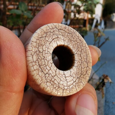 12541藏传高级白老发圈​Premium Xizang Heritage Hoop Pendant
