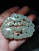 11750 老和田玉鸳鸯戏水玉牌