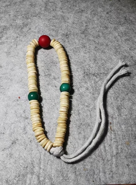 13623  藏传老高级白108片珠手串