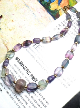 44710西亚老萤石珠项链