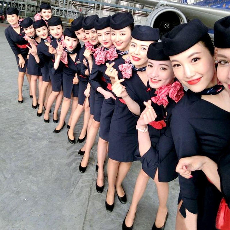 东航空姐制服职业装女夏高端气质连衣裙美容师珠宝店售楼部工作服
