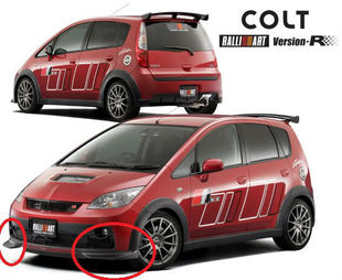 适用于三菱Colt碳纤尾翼无限款改装包围包角前唇车头盖机盖扰流板