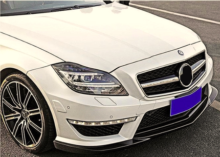 适用于奔驰w218 cls63碳纤维改装前杠下巴前唇扰流cls63改装包围