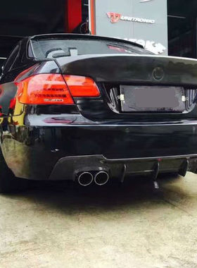 适用于宝马3系E92E93 M-TECH MTECH碳纤维后尾唇四出扰流下巴改装