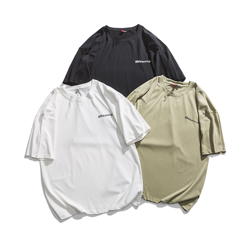 夏季簡約字母印花短袖T恤  （100%棉）