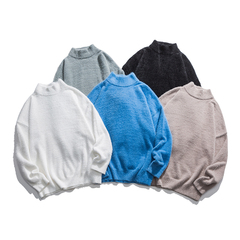 秋冬長袖毛衣寬鬆套頭錦綸