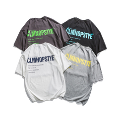 夏季潮流字母印花短袖恤棉