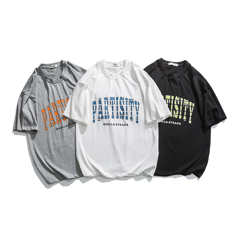 Summer half sleeve trend letter printed short sleeve T-shirt cotton