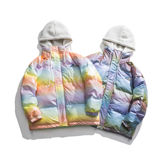 冬季青春潮流漸變棉服聚酯纖維