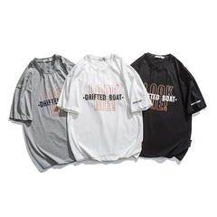 Summer half sleeve trend letter printed short sleeve T-shirt cotton