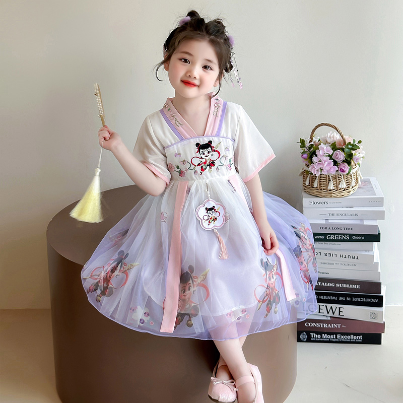 女童连衣裙夏季哪吒汉服裙公主裙