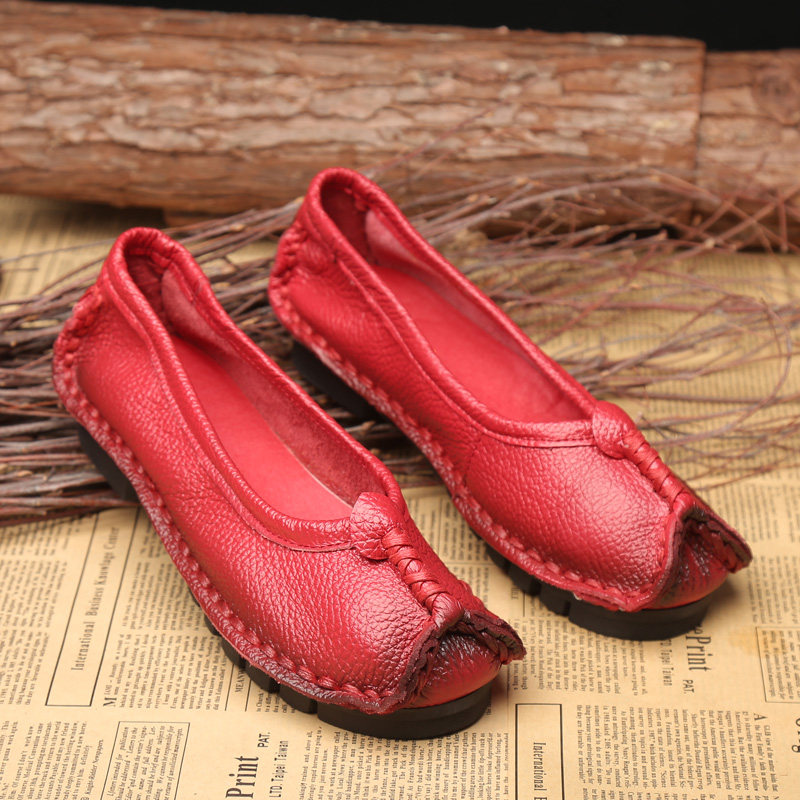 Original Fan Art Women's Shoes cowhide Round Pure handwork Casual shoes Retro Flat bottom Leather shoes Four seasons Single shoesin the Women's Shoes, Low shoes  category - from Buy2taobao.com to provide professional Taobao agent buy service