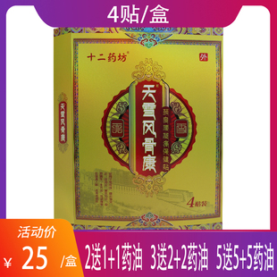 十二药坊天雪风骨康颈肩腰腿保健贴跌打损伤颈椎肩周坐骨膝盖关节