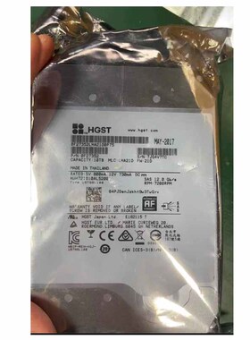 全新 0通电 日立 10T SAS 3.5寸 HUH721010AL5200 服务器硬盘