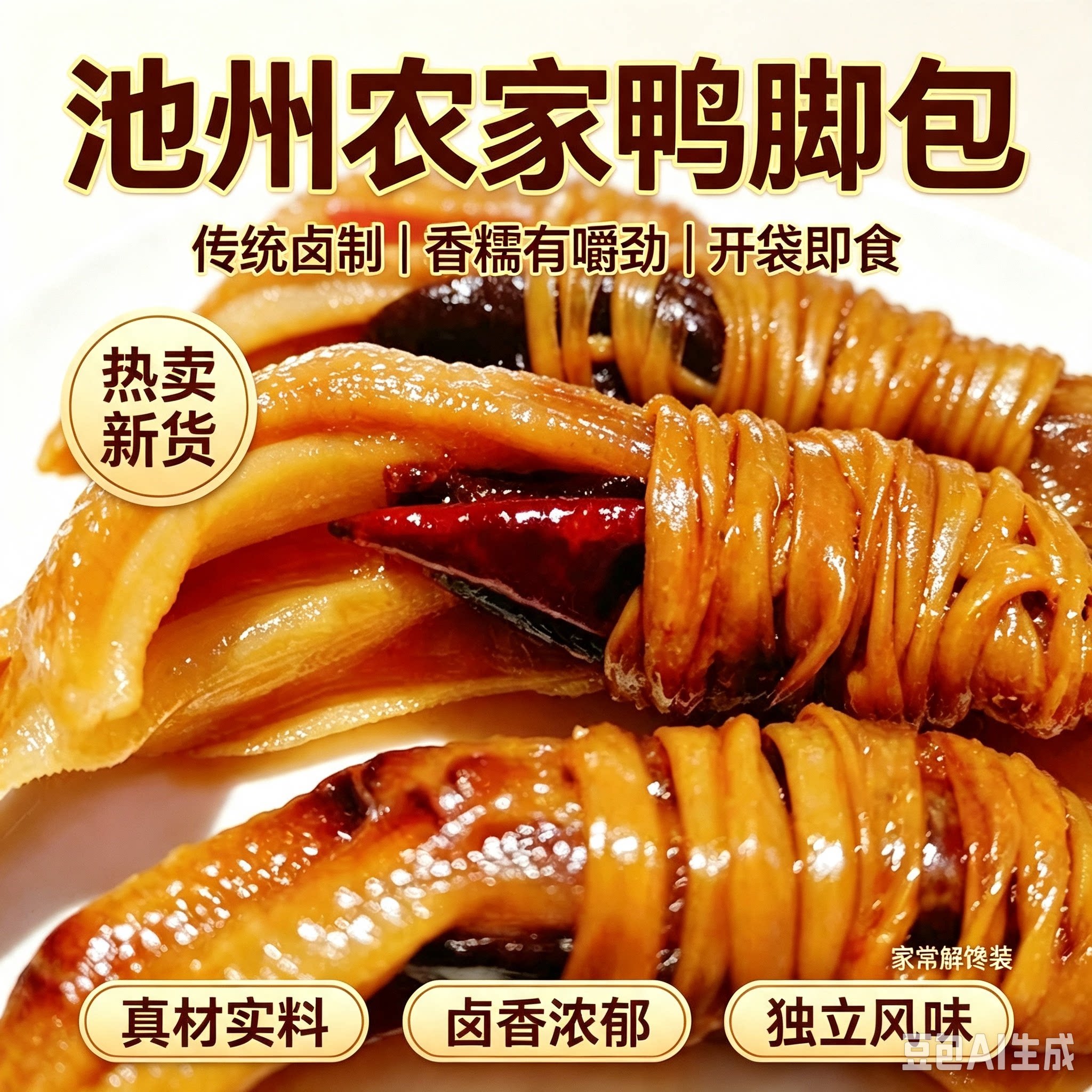 池州特产农家腊味鸭脚包鸭肠裹鸭爪鸭心手工风干年货美食包邮