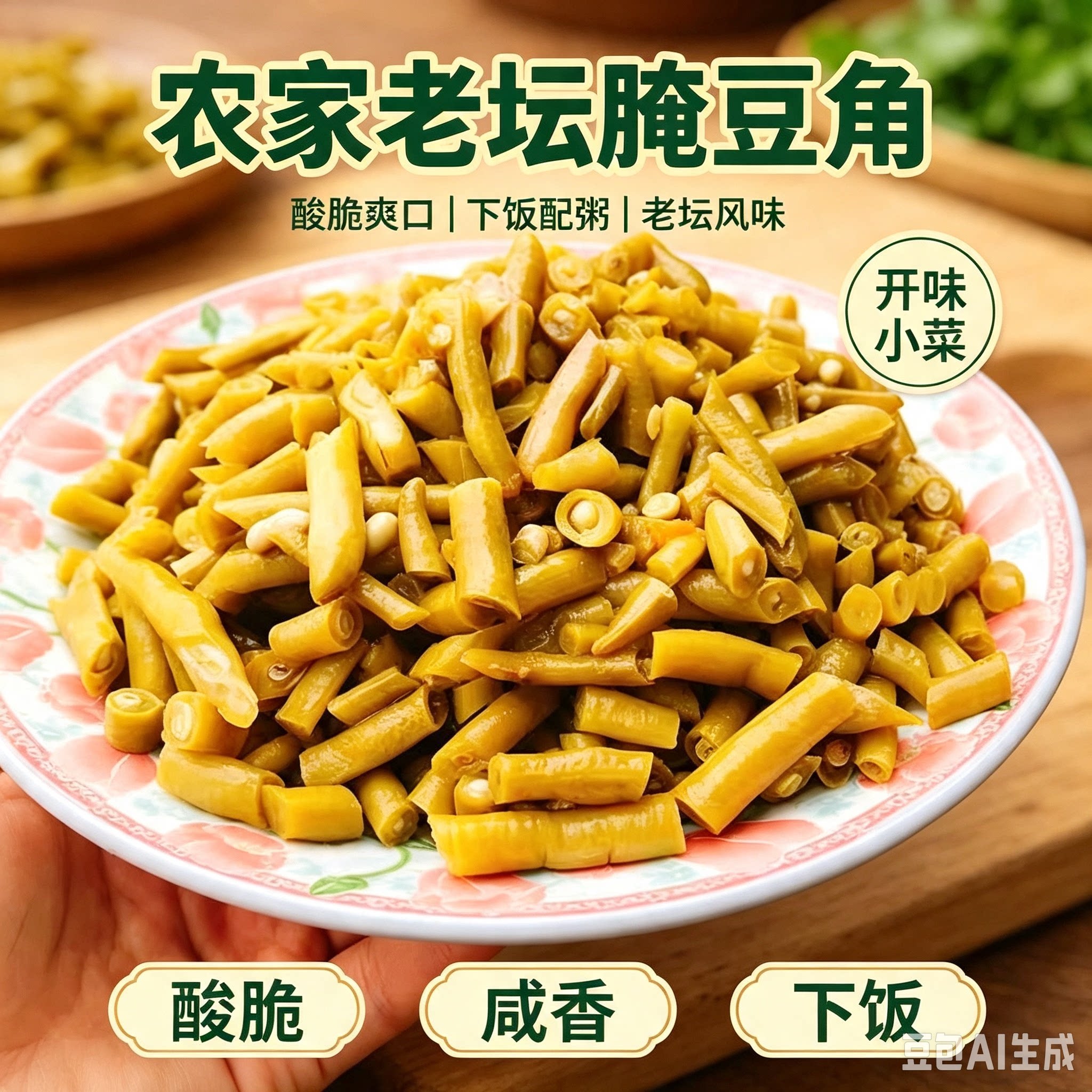 池州农家老坛酸豆角农家自制腌豇豆酸脆咸菜拌面开胃下饭菜包邮