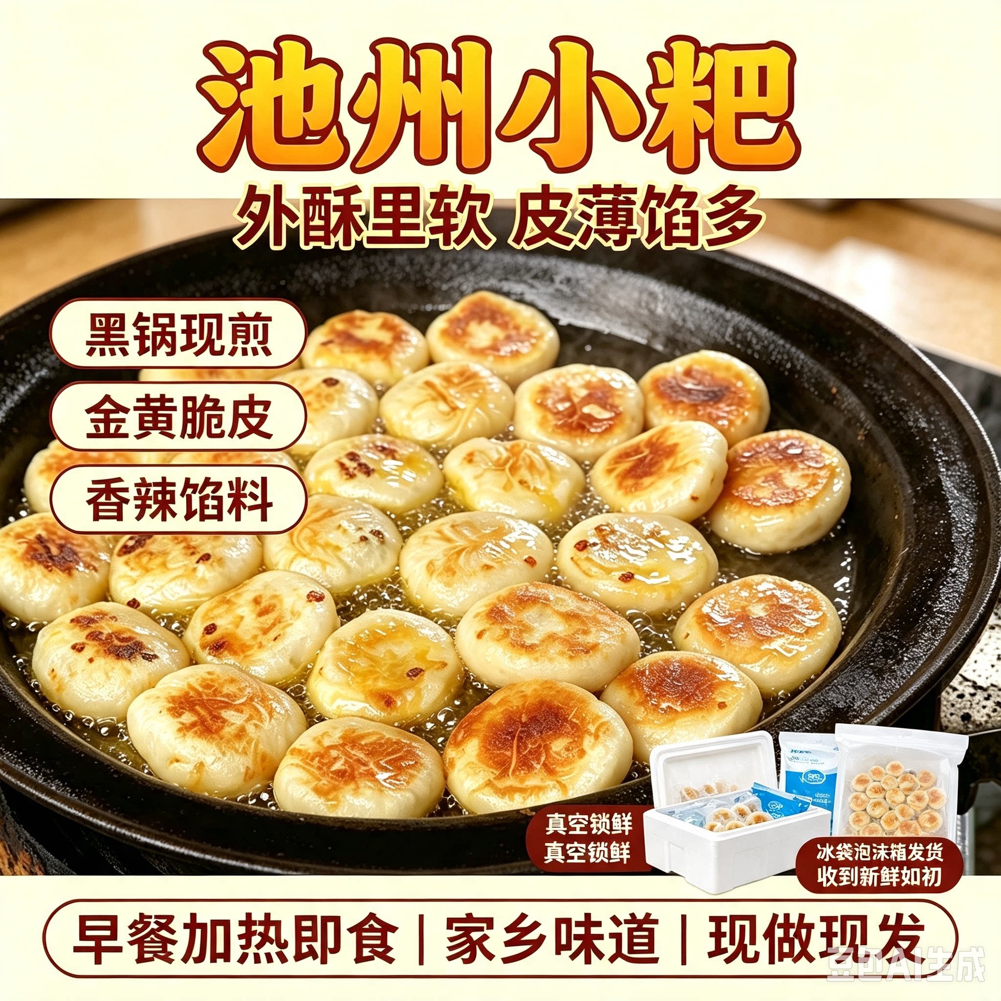 池州特产小粑生煎锅贴童年味