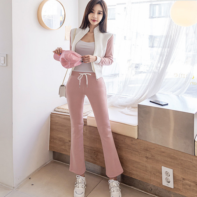 the republic of korea Casual sports suit 2020 Spring Women's wear Self cultivation Cardigan Sweater coat Weila Ninth pants Two piece setin the Women's clothing/Boutique , Set/Student uniforms/Work uniforms , Leisure sports suit  category - from Buy2taobao.com to provide professional Taobao agent buy service