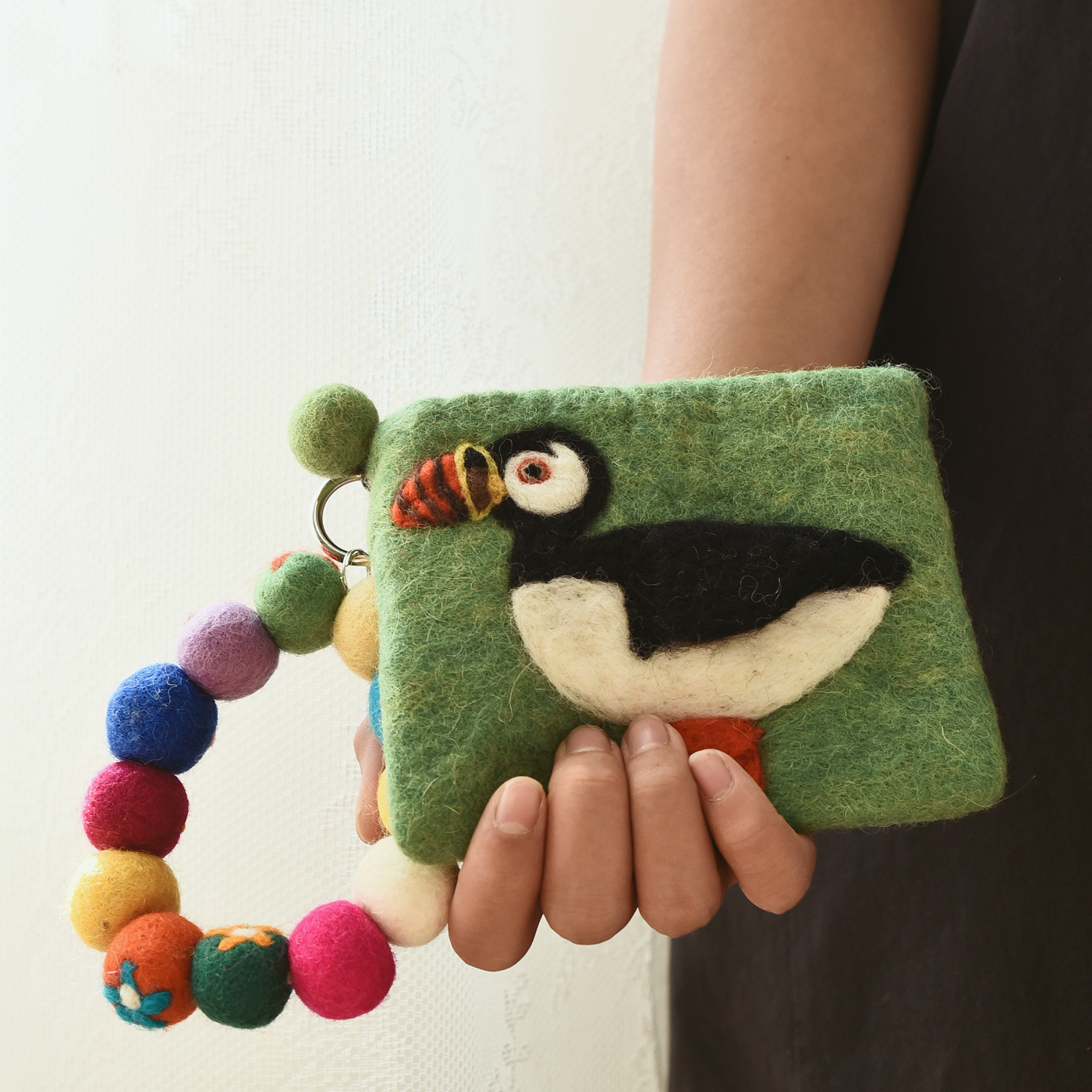 尼泊尔手工羊毛毡零钱包