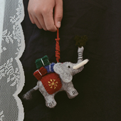 进口礼物大象包挂大号车挂灰象挂饰手工羊毛毡挂件女小众潮个性 彩