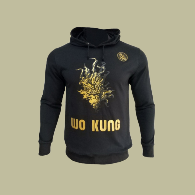 用武之地原创品牌系列 春秋薄款金色wokung战神降临系列帽衫卫衣