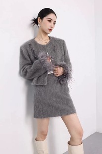 秋冬女装新品气质外套垫款搭半裙高级感欧货两件套显瘦